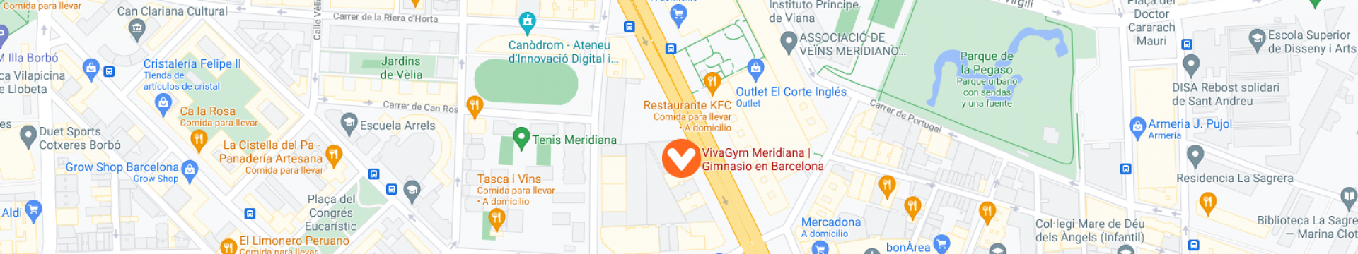 Mapa VivaGym Meridiana